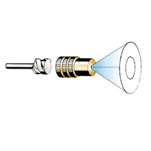 MESTO Messing-Hohlkegeldüse 1,5 mm mit Dralleinsatz, Spritzbild Hohlkegel