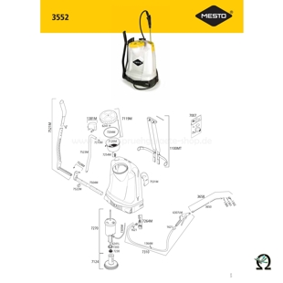 MESTO 3552, Explosionszeichnung mit Ersatzteilnummern