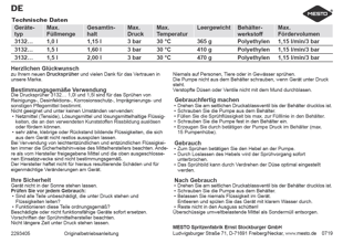 Die Bedienungsanleitung für den MESTO Drucksprüher 3132PP CLEANER 1,5 Liter mit FPM-Dichtungen als PDF-Datei zum herunterladen und ausdrucken